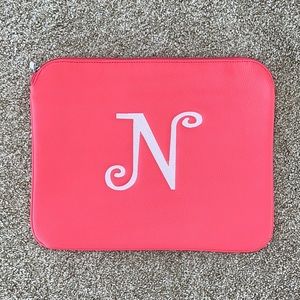 Jewell by Thirty-One Laptop or Ipad Case or Sleeve, Coral, Initial N